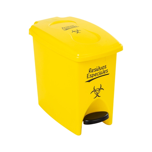 Contenedor con pedal 10 L amarillo