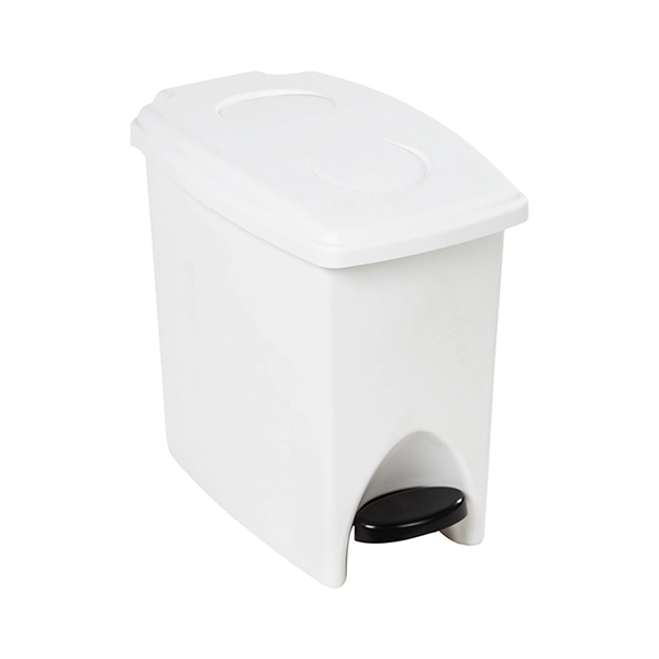 Contenedor con pedal 10 L blanco