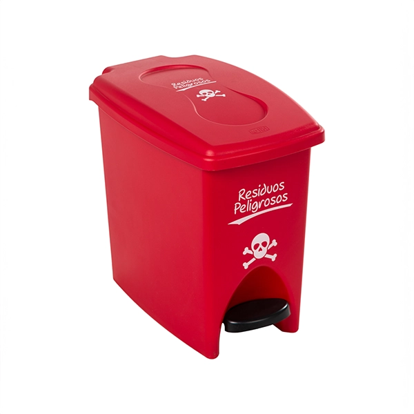 Contenedor con pedal 10 L rojo