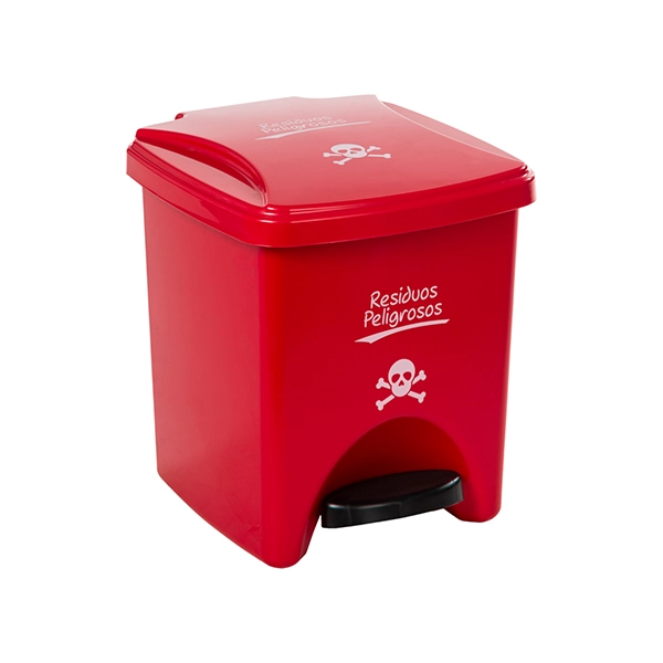 Contenedor con pedal 20 L rojo