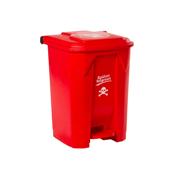 Contenedor con pedal 40 L rojo