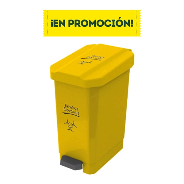 Contenedor con pedal 44 L amarillo en promo