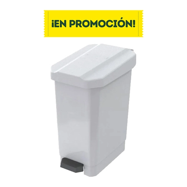 Contenedor con pedal 44 L blanco en promo