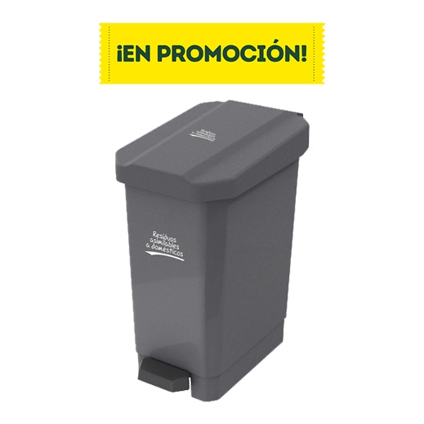 Contenedor con pedal 44 L gris en promo