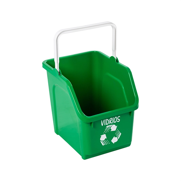 Contenedor de reciclaje apilable 20 L verde