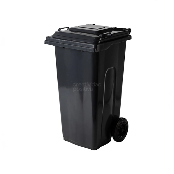 Contenedor con ruedas OTTO 120 litros negro