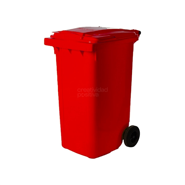 Contenedor con ruedas 240 litros rojo