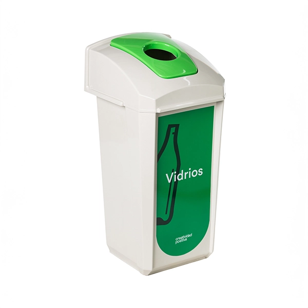 Contenedor de reciclaje Trash 60 litros verde