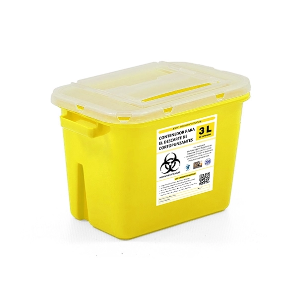 Contenedor para cortopunzantes GB-3 amarillo