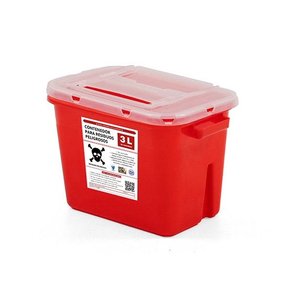 Contenedor para cortopunzantes GB-3 rojo