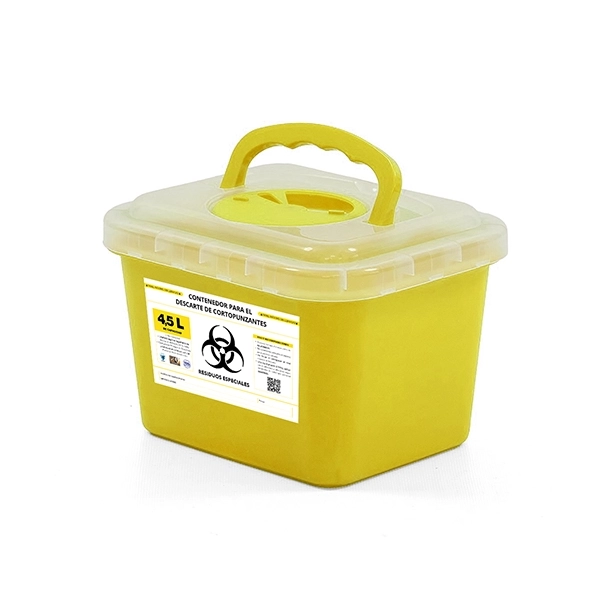 Contenedor para cortopunzantes GB-5 amarillo